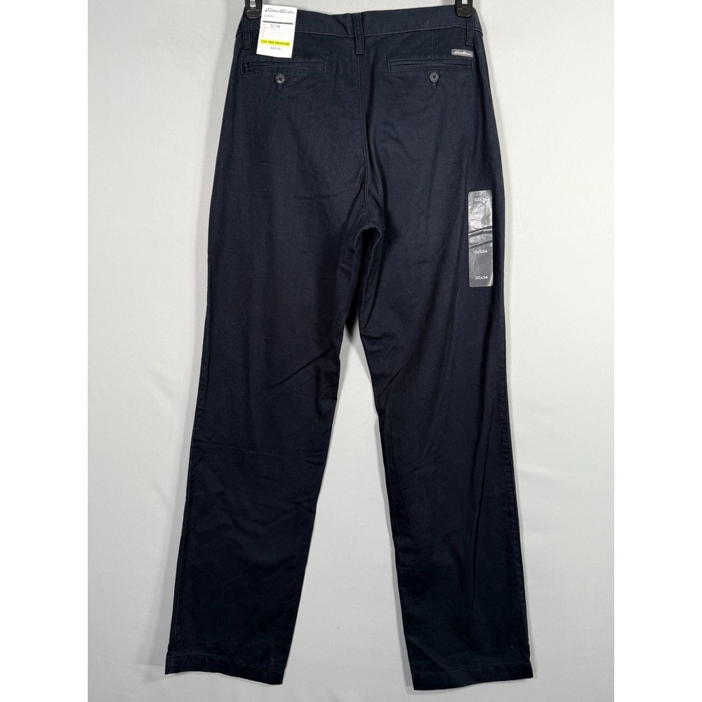 Eddie Bauer Classic Pants NWT Mens 32x34 Navy Blue Straight Leg Soft - Picture 9 of 10